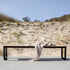 Outdoor-Bank Patio Bench aus pulverbeschichtetem Aluminium mit Teakholz-Sitzfläche, 200x37 cm