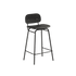 Niedriger Frame Bar Stool Barhocker mit Rückenlehne in Terra Black aus Leder und pulverbeschichtetem Stahlgestell | Frame Bar Stool - Leather w/ backrest - 68 cm Terra Black | SACKit