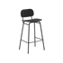 Schwarzer Frame Bar Stool mit Rückenlehne aus Eichenfurnier und pulverbeschichtetem Stahl, 73 cm hoch. | Frame Bar Stool - Wood w/backrest - 73 cm Black Stained Oak | SACKit