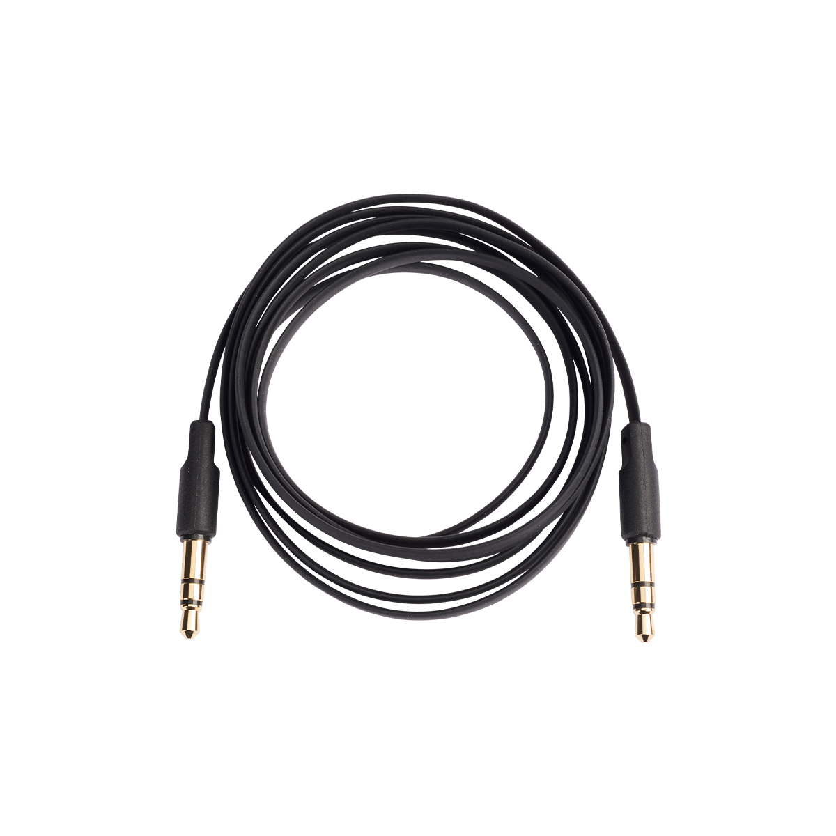 Schwarzes 125 cm langes 3,5 mm Audiokabel für TOUCHit-Kopfhörer mit Miniklinkensteckern.