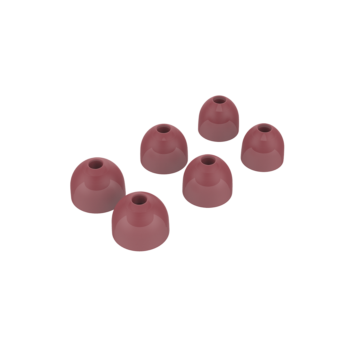 Set aus drei roten Silikon-Eartips in klein, mittel und groß für ROCKit-Ohrhörer