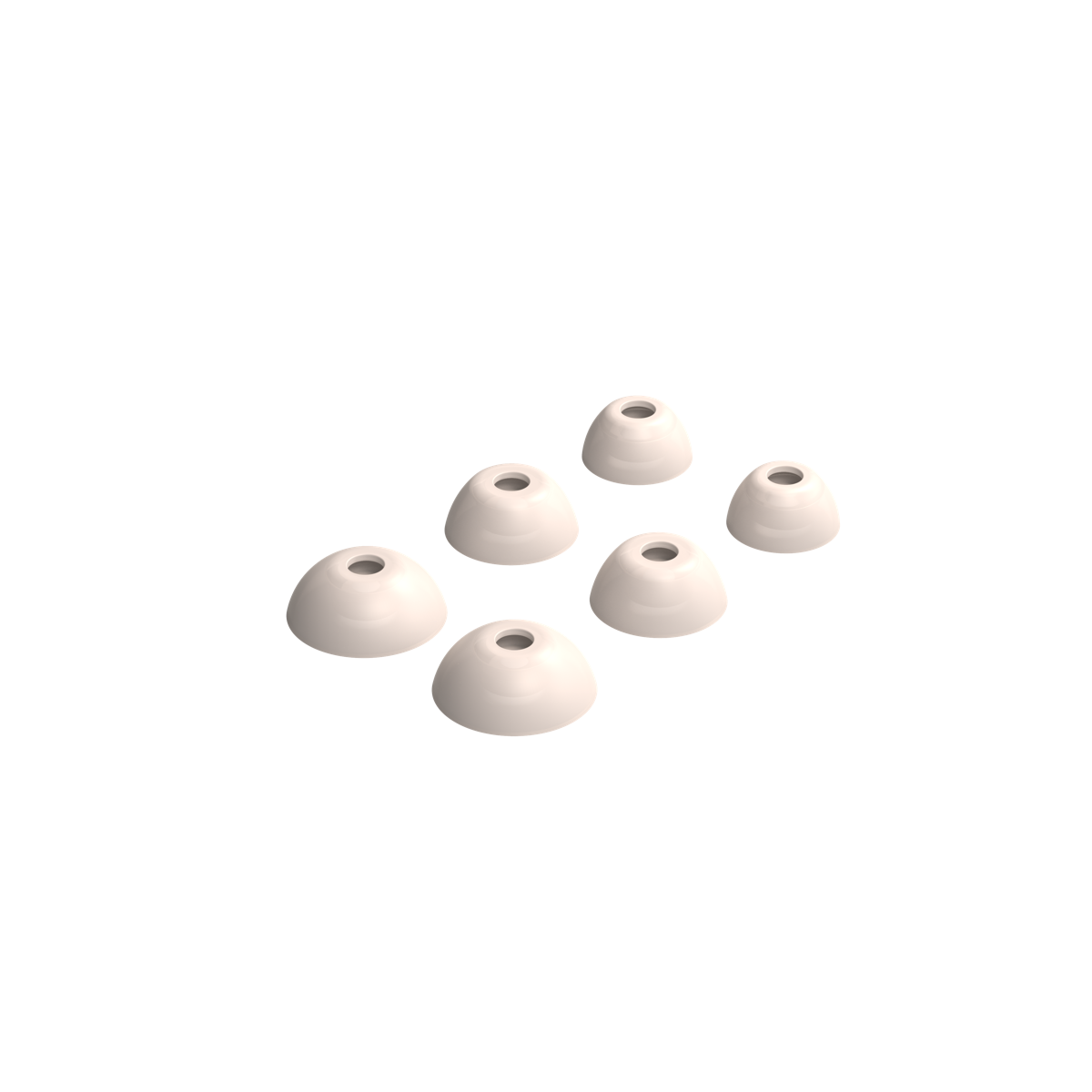 Set aus drei Paar ergonomischen, perlmuttfarbenen Eartips für ROCKit X Ohrhörer aus Silikon.