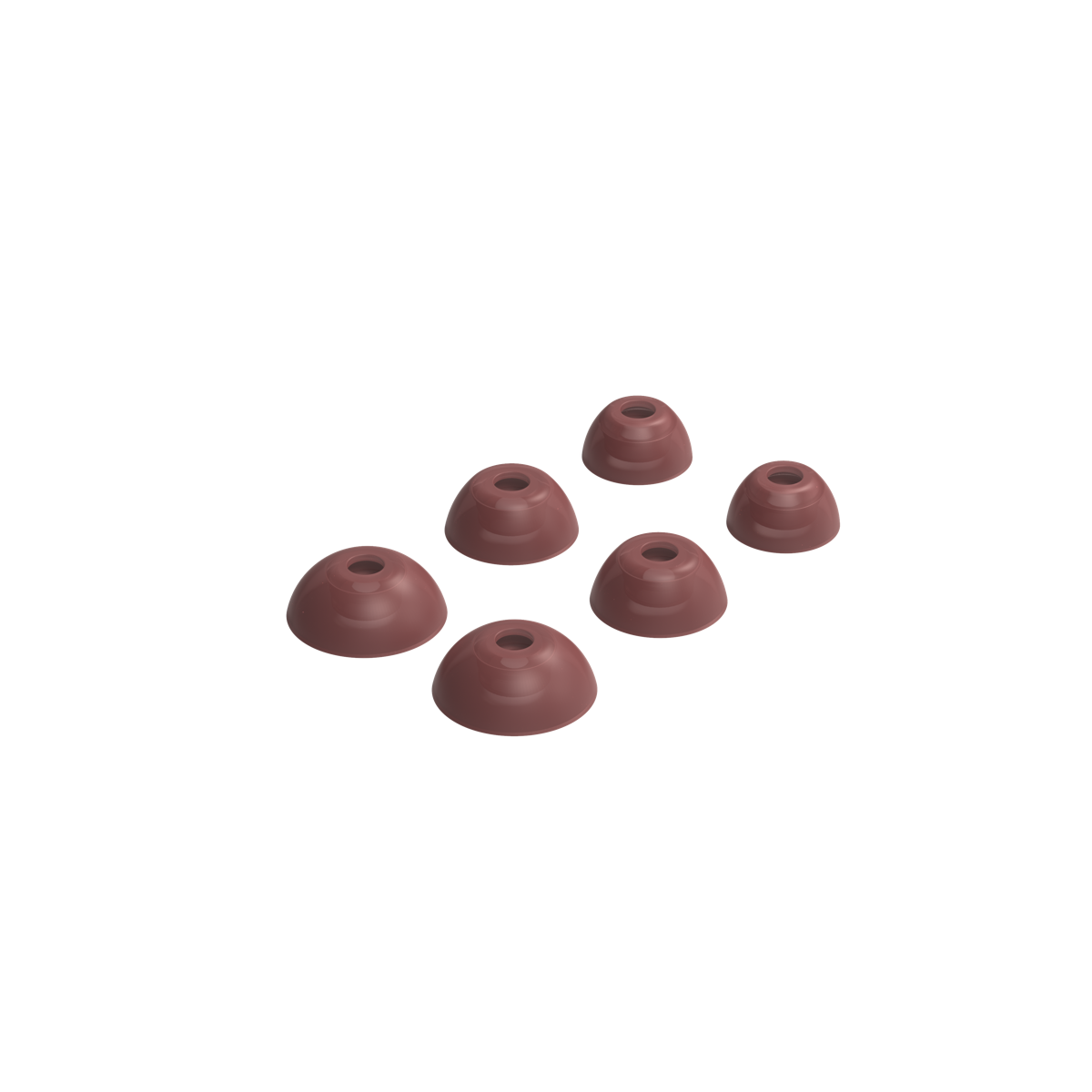 Drei Paar rote Silikon-Eartips in klein, mittel und groß für ROCKit X Ohrhörer