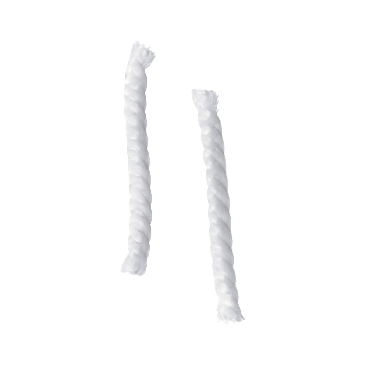 Zwei Ersatzdochte für SACKit Öllampe Version 1.0, jeweils 10 cm lang und 0,8 cm im Durchmesser.