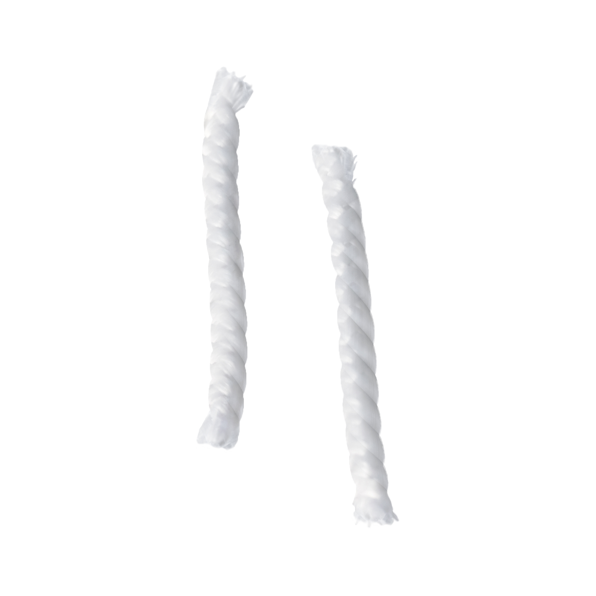 Zwei Ersatzdochte für SACKit Öllampe Version 1.0, jeweils 10 cm lang und 0,8 cm im Durchmesser.