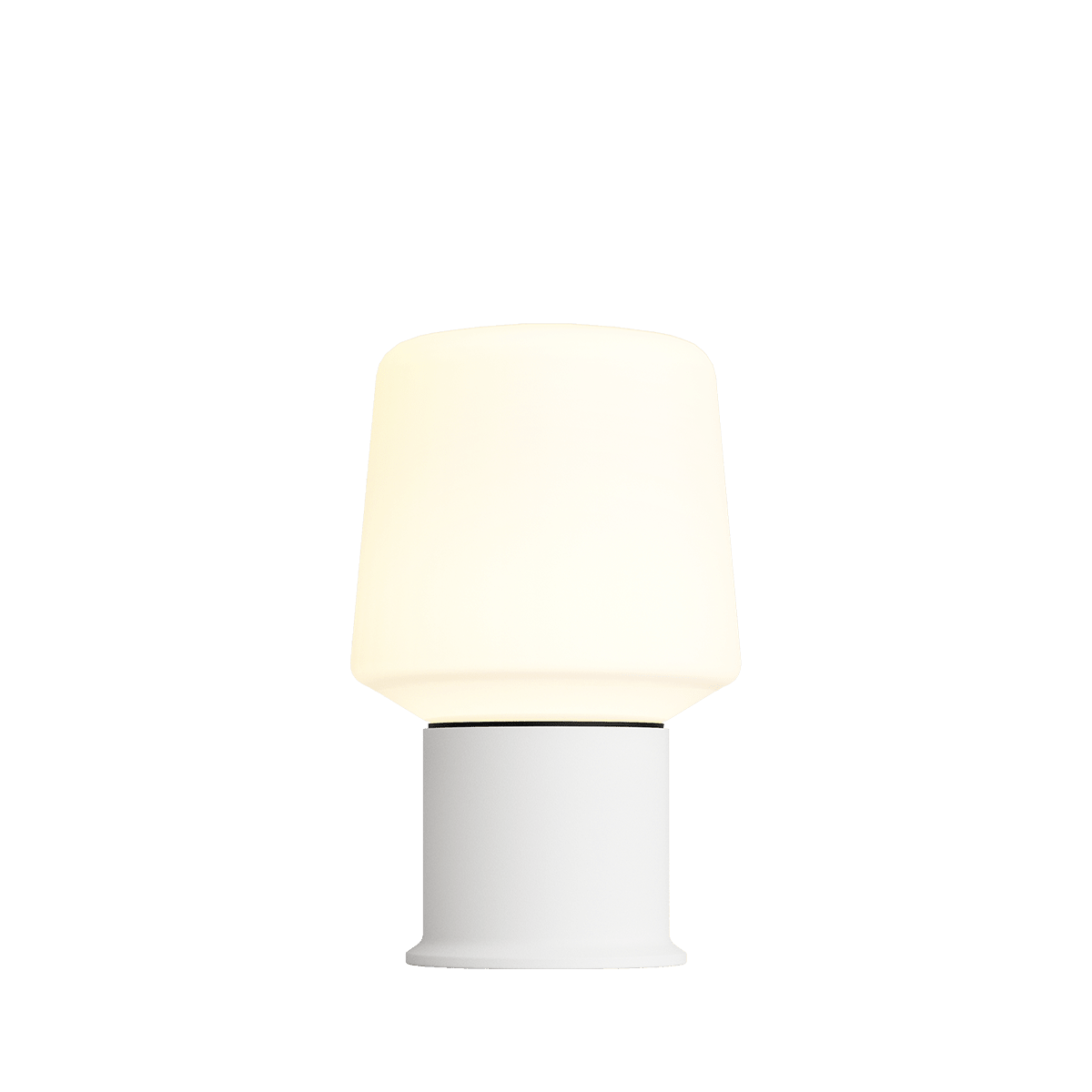 Weiße Ambience Lamp Intelligent+ mit London Base in kleiner Größe auf weißem Hintergrund. | Ambience - Lamp Intelligent+ & London base - White 5 | SACKit