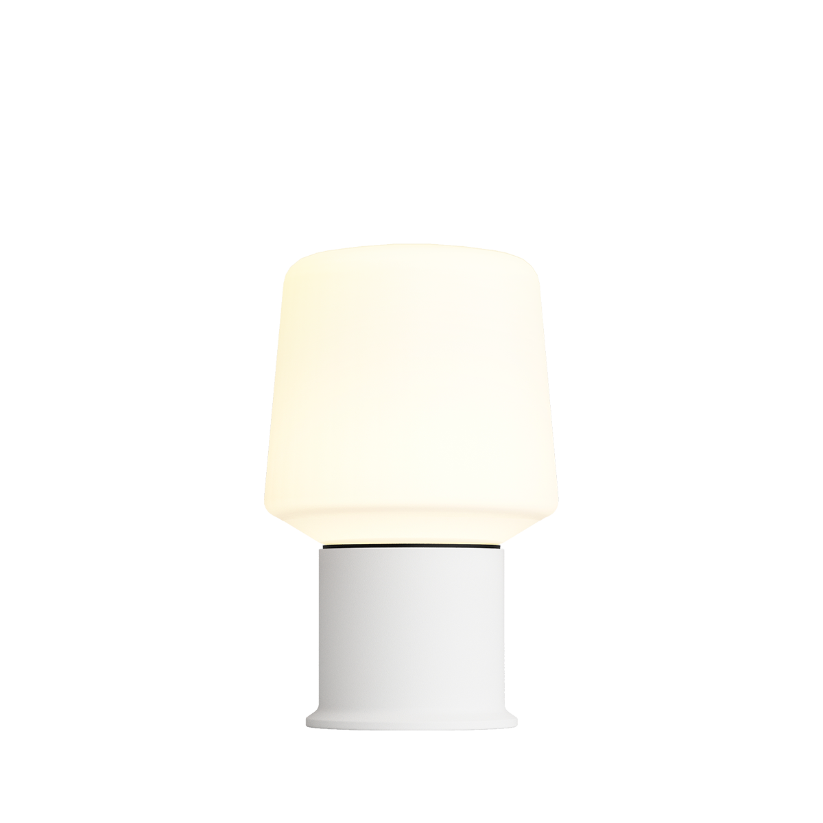 Weiße Ambience Lamp Intelligent+ mit London Base in kleiner Größe auf weißem Hintergrund. | Ambience - Lamp Intelligent+ & London base - White 5 | SACKit