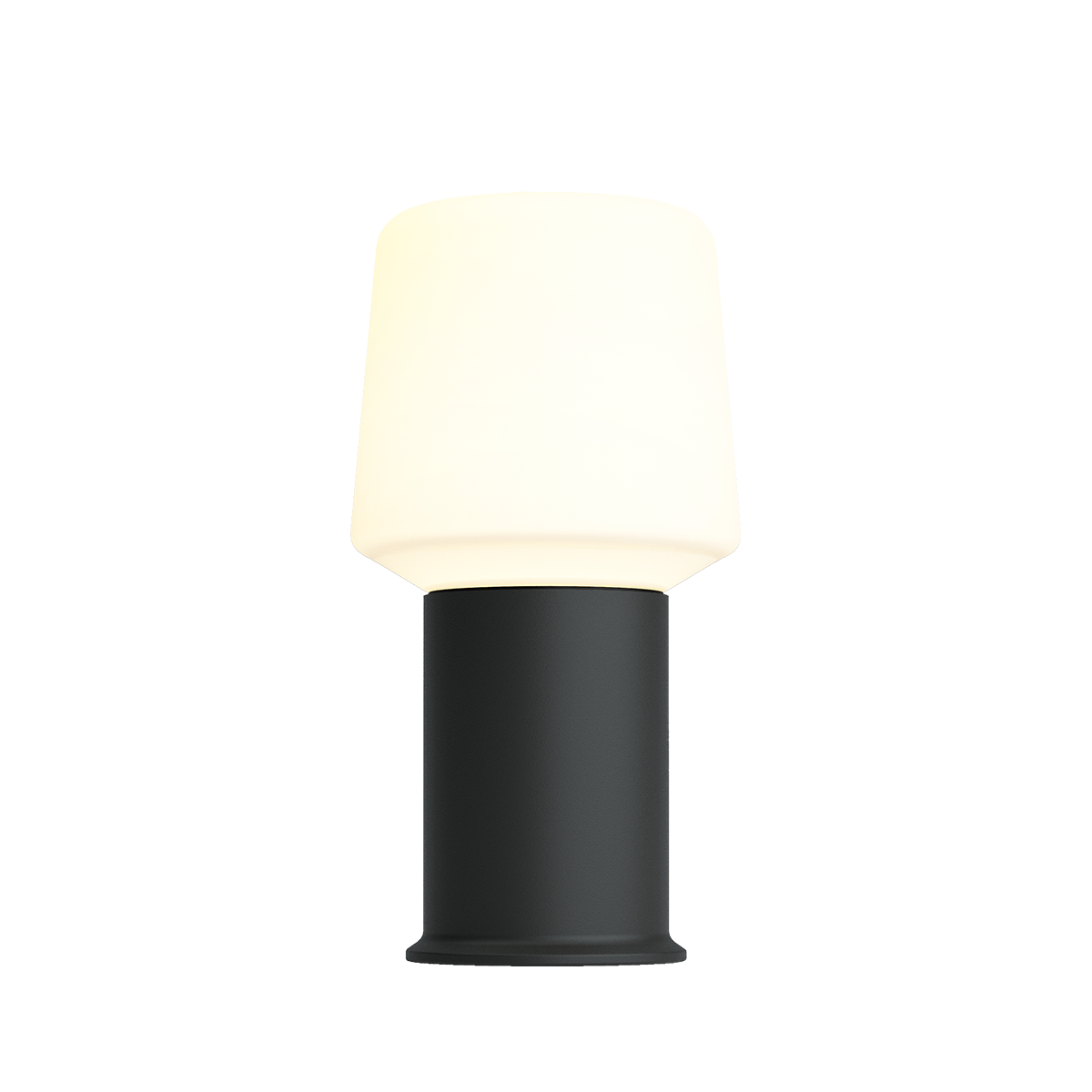 Schwarze Ambience Lamp Intelligent+ mit London base aus pulverbeschichtetem Stahl, Größe 8, auf weißem Hintergrund. | Ambience - Lamp Intelligent+ & London base - Black 8 | SACKit