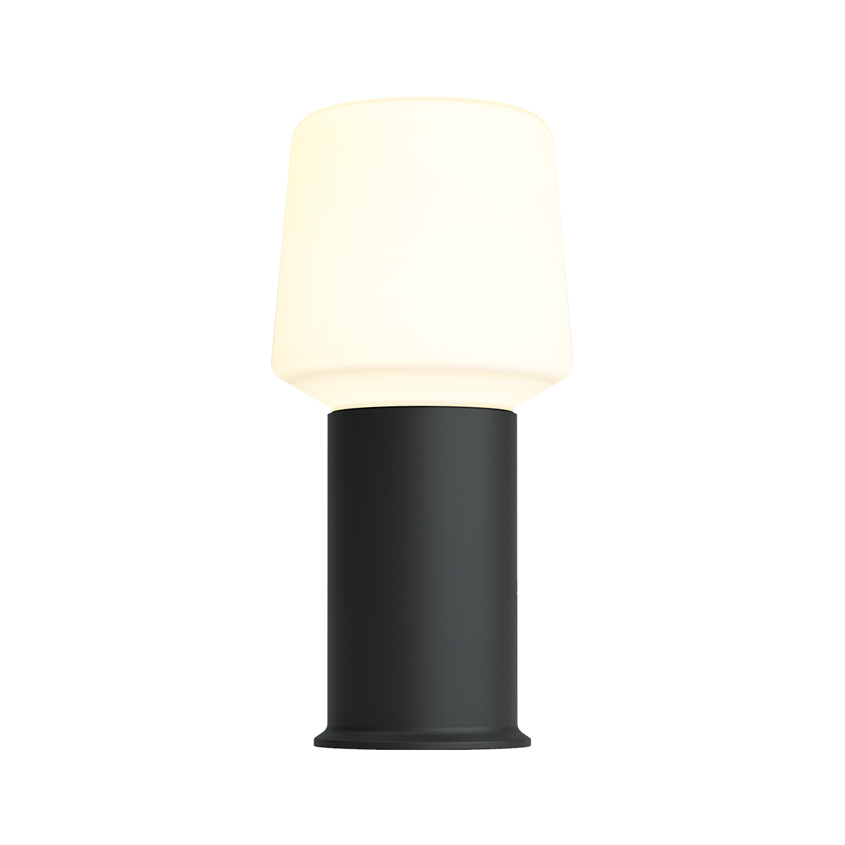 Schwarze Ambience Lamp Intelligent+ mit London Base aus pulverbeschichtetem Stahl, Größe 10, auf weißem Hintergrund. | Ambience - Lamp Intelligent+ & London base - Black 10 | SACKit