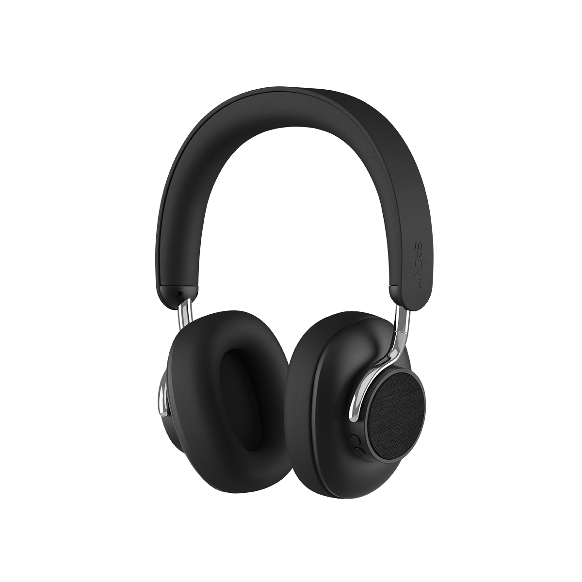 Schwarze Touch 310 Over - Ear Kopfhörer mit Hybrid ANC und USB - C - Ladekabel auf weißem Hintergrund | Touch 310 - Black | SACKit