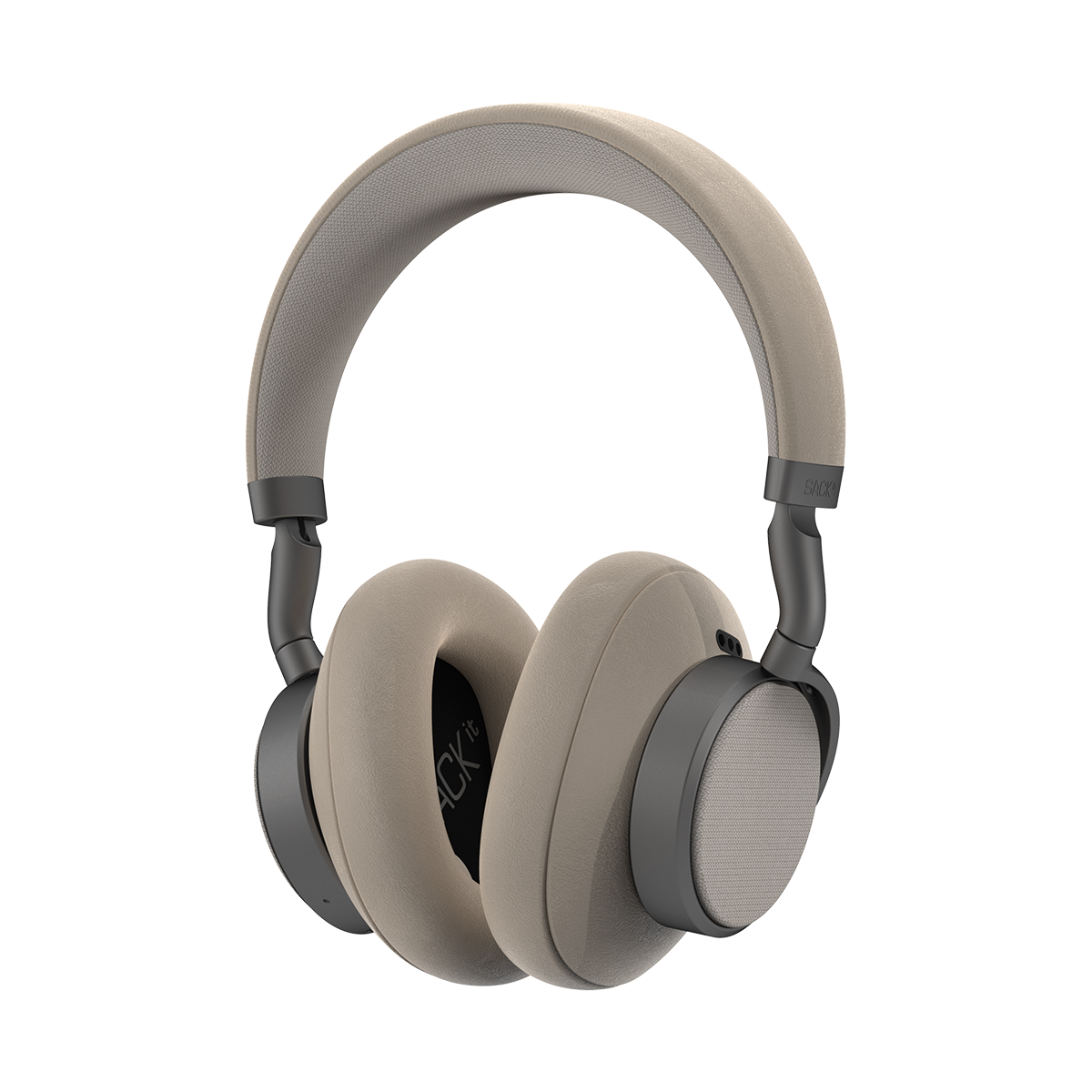 Beige Touch 400 Over - Ear Kopfhörer mit PU - Leder und Aluminium - Details, schwenkbare Hörmuschel. | Touch 400 - Beige | SACKit