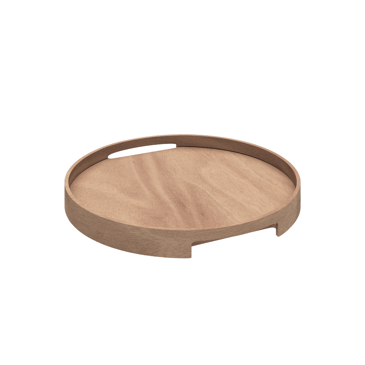 Rundes Nordic Serving Tray aus hellem Eichenfurnier mit hohem Rand und integrierten Griffen. | Nordic Serving Tray - Natural Oak | SACKit