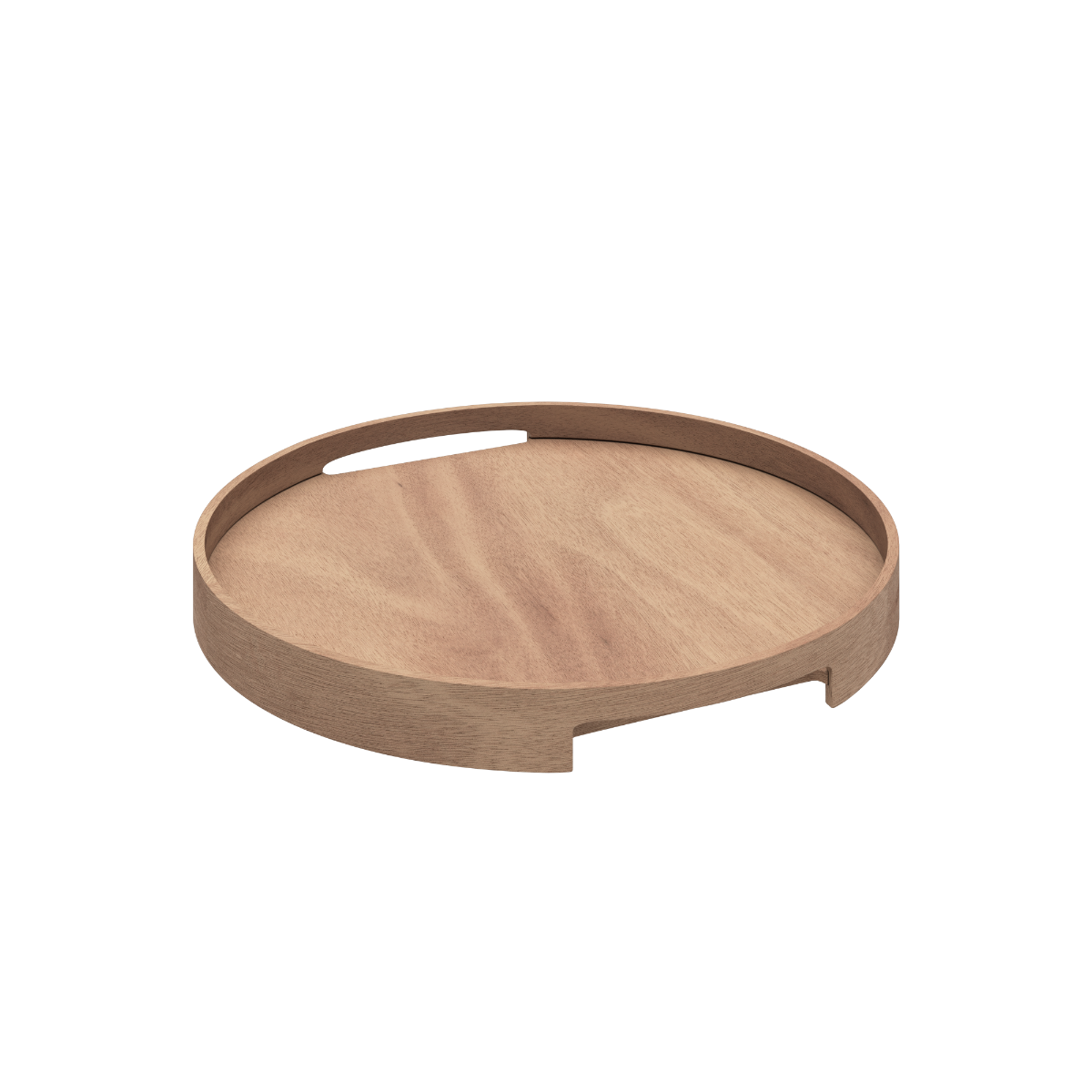Rundes Nordic Serving Tray aus hellem Eichenfurnier mit hohem Rand und integrierten Griffen. | Nordic Serving Tray - Natural Oak | SACKit