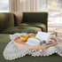 Rundes Serviertablett aus natürlichem Eichenfurnier mit 50 cm Durchmesser und 5 cm hohem Rand. | Nordic Serving Tray - Natural Oak | SACKit