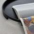 Rundes Nordic Serving Tray aus hellem Eichenfurnier mit dezentem Rand und Griffen auf hellem Hintergrund | Nordic Serving Tray - Black Stained Oak | SACKit