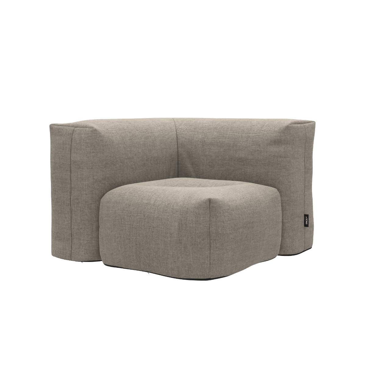Soft Sofa Outdoor Corner in sandfarbenem Kirra - Gewebe, weiches, formstabiles Outdoor - Sofa ohne Gestell. | Soft Sofa Outdoor - Corner - Kirra Sand | SACKit