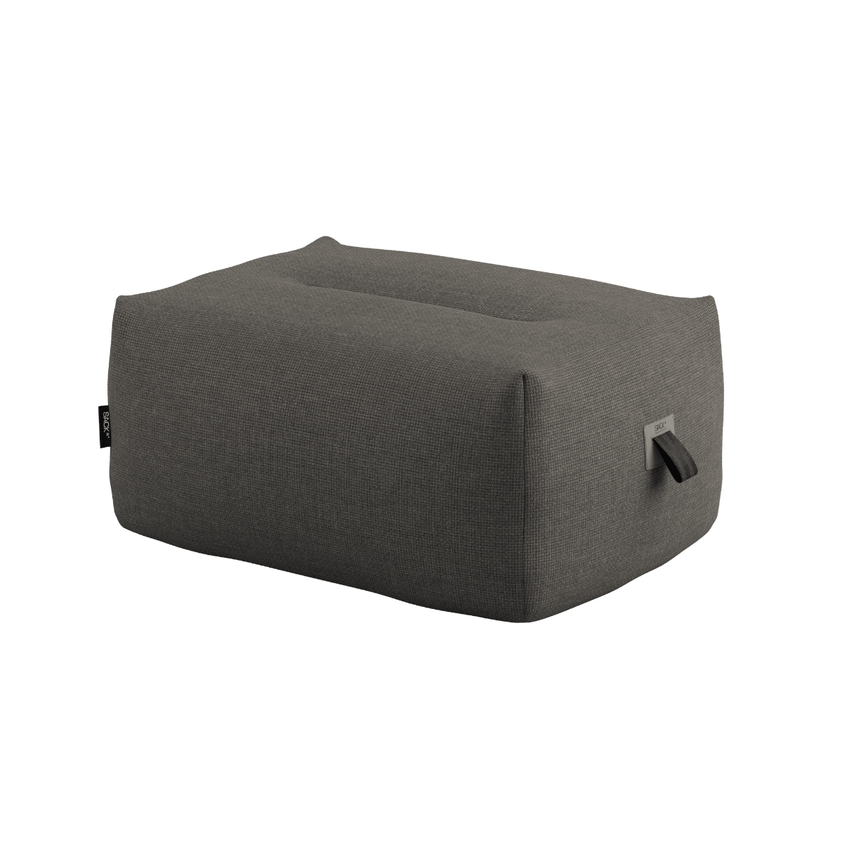 Soft Sofa Outdoor Pouf in Kirra Noir, rechteckiger, gepolsterter Outdoor - Hocker mit weichem Bezug. | Soft Sofa Outdoor - Pouf - Kirra Noir | SACKit