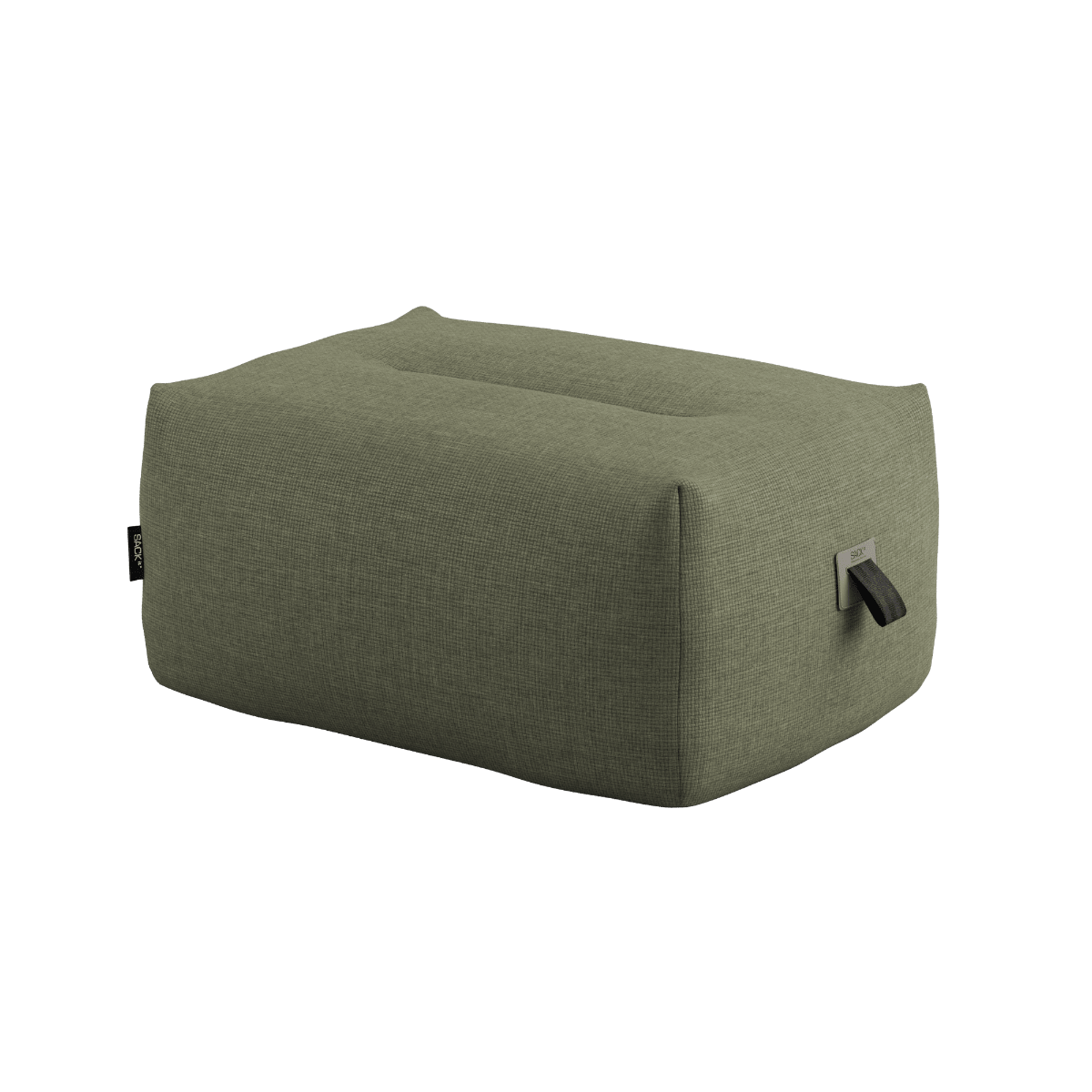 Soft Sofa Outdoor Pouf in Kirra Olive, weicher, rechteckiger Outdoor - Sitzhocker aus wetterbeständigem Material. | Soft Sofa Outdoor - Pouf - Kirra Olive | SACKit