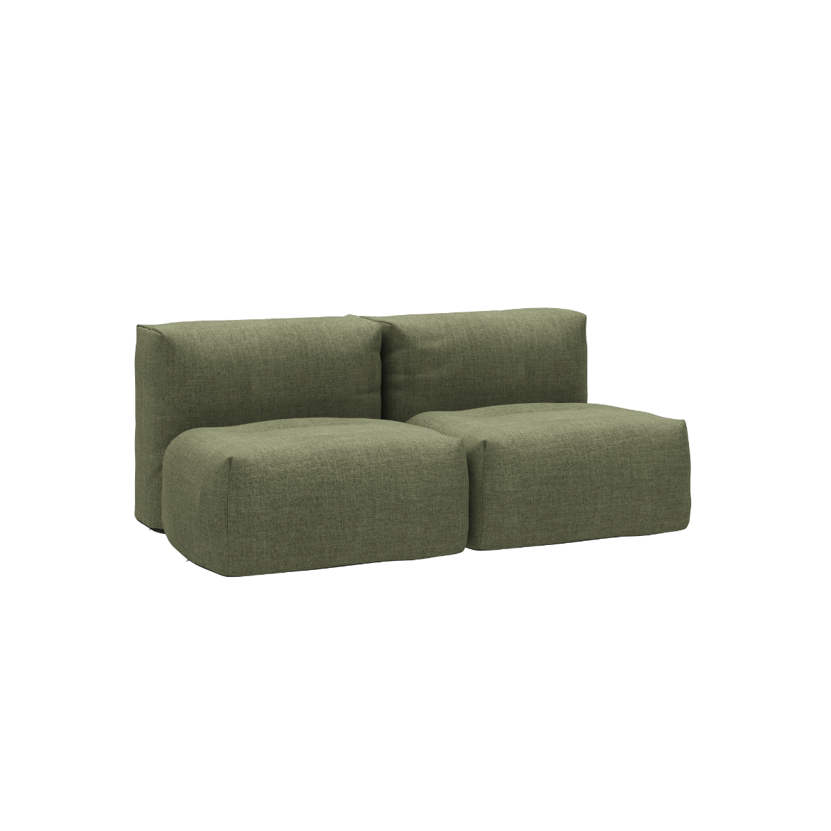 Zweisitziges Soft Sofa Outdoor in Kirra Olive mit weicher Polsterung und praktischem Haltegriff.
