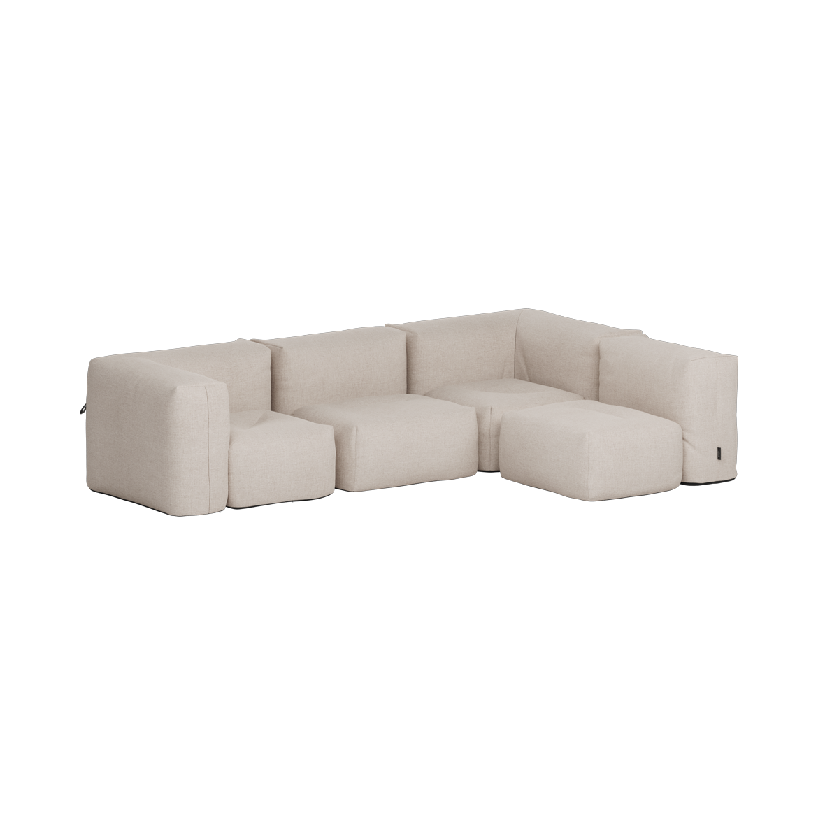 Beiges Soft Sofa Outdoor von sackit als großzügiges Ecksofa mit tiefen modularen Sitzelementen für komfortable Momente im Freien