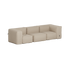 Beiges dreisitziges Outdoor Sofa von sackit für Garten Terrasse und Balkon mit weicher formstabiler Polsterung und großzügiger Loungefläche vor schwarzem Hintergrund