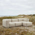 Soft Sofa Outdoor 3 - Sitzer mit Pouf in Kirra Olive, weiches, formstabiles Outdoor - Sofa ohne Gestell | Soft Sofa Outdoor - 3 seater w/pouf - Kirra Noir | SACKit