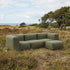 Soft Sofa Outdoor 3 - Sitzer mit Pouf in Kirra Olive, weiches, formstabiles Outdoor - Sofa ohne Gestell | Soft Sofa Outdoor - 3 seater w/pouf - Kirra Olive | SACKit