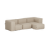 Beiges dreisitziges Sofa für draußen mit passendem Pouf von sackit für komfortables Loungen im Garten auf der Terrasse oder dem Balkon