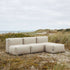 Soft Sofa Outdoor 3 - Sitzer offen mit Pouf in Kirra Olive, weiches, formstabiles Outdoor - Sofa | Soft Sofa Outdoor - 3 Seater open w/Pouf - Boucle Beige | SACKit