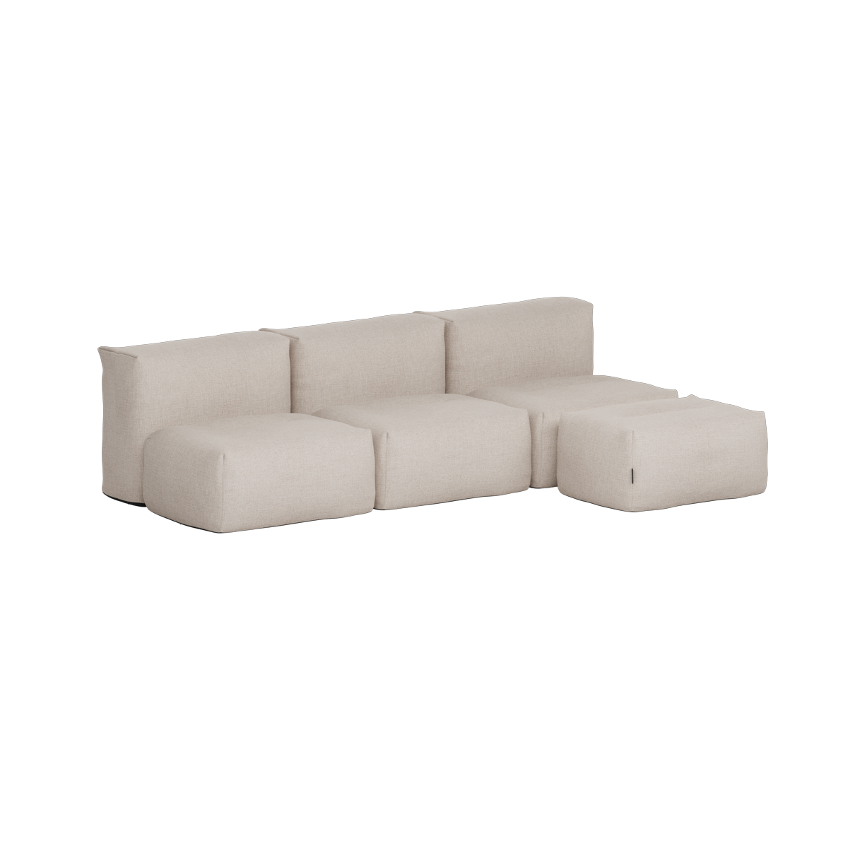 Soft Sofa Outdoor - 3 Seater open w/Pouf