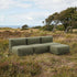 Soft Sofa Outdoor 3 - Sitzer offen mit Pouf in Kirra Olive auf Terrasse im Freien | Soft Sofa Outdoor - 3 Seater open w/Pouf - Kirra Olive | SACKit
