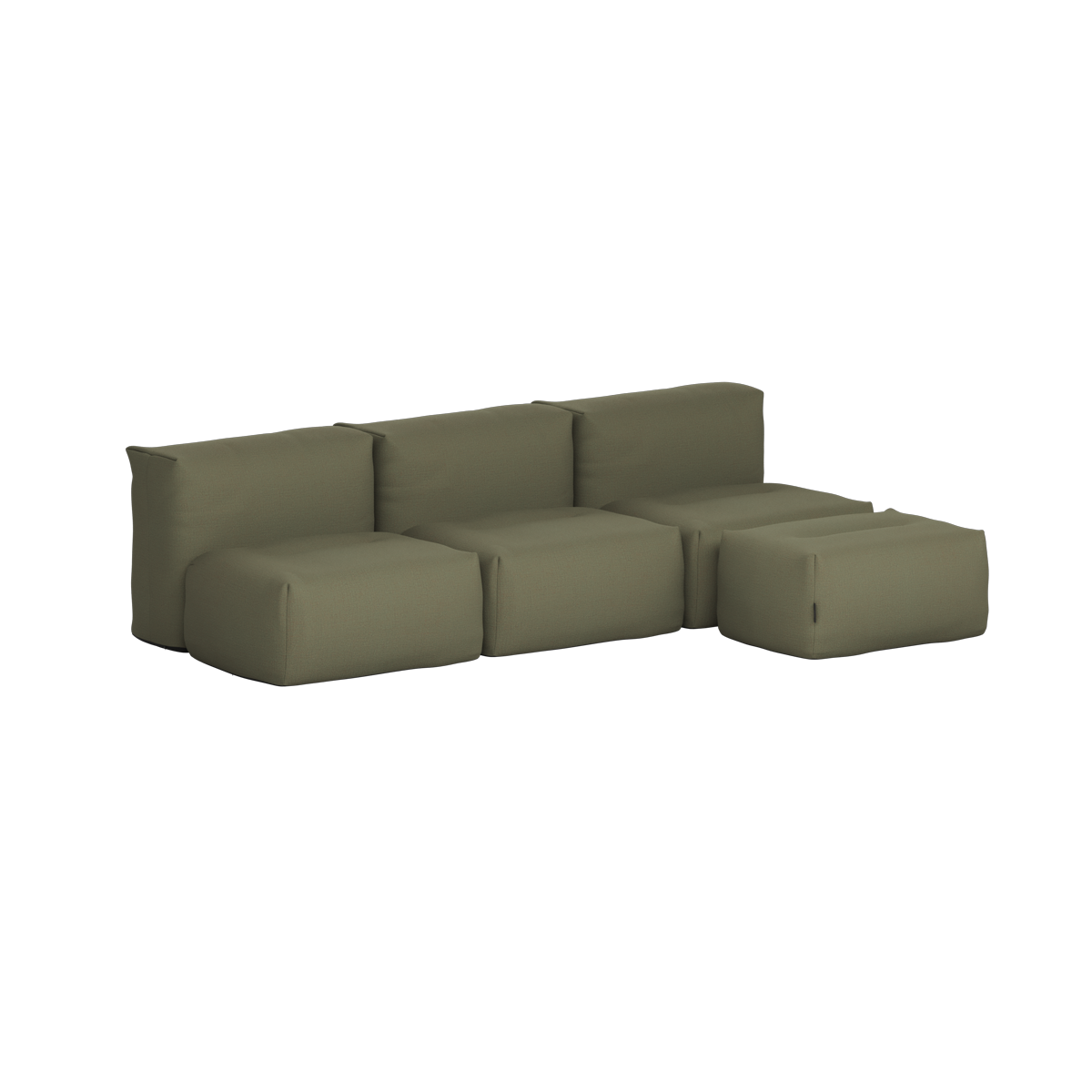 Soft Sofa Outdoor - 3 Seater open w/Pouf