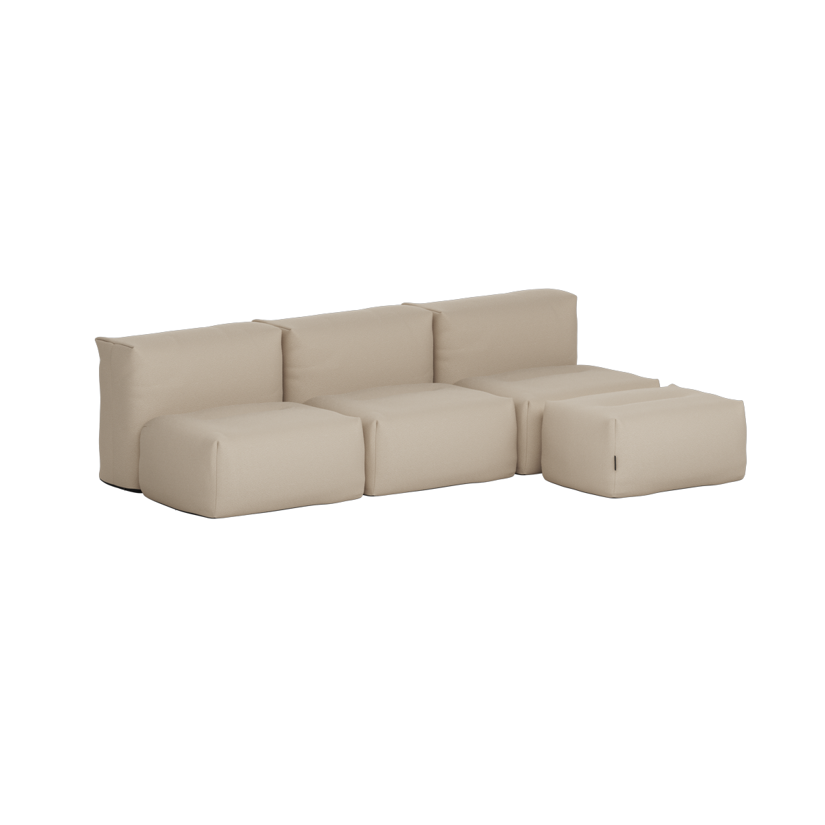 Soft Sofa Outdoor - 3 Seater open w/Pouf