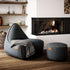 Canvas Lounge Chair in petrolfarbenem Canvas mit Rückenlehne und weicher Polsterung