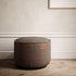 Runder Canvas Pouf in Petrol mit handgenähten Stichen, vielseitig als Sitz - oder Fußhocker. | Canvas Pouf - Canvas Brown | SACKit