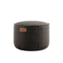 Brauner Canvas Pouf mit handgenähten Stichen, rund und robust, 50 x 35 cm. | Canvas Pouf - Canvas Brown | SACKit