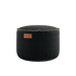 Schwarzer Canvas Pouf mit handgenähten Stichen, rund und robust, skandinavisches Design. | Canvas Pouf - Canvas Black | SACKit
