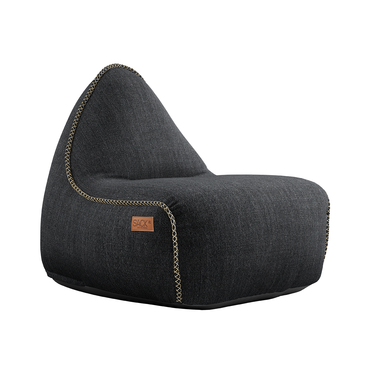 Schwarzer Cobana Lounge Chair Sessel mit Rückenlehne aus Olefin - Material, geeignet für drinnen und draußen. | Cobana Lounge Chair - Cobana Black | SACKit