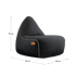 Cobana Lounge Chair in Cobana Grey, weicher Sessel mit Rückenlehne und handgenähten Nähten. | Cobana Lounge Chair - Cobana Black | SACKit