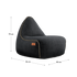 Cobana Lounge Chair in Cobana Grey, weicher Sessel mit Rückenlehne und handgenähten Nähten. | Cobana Lounge Chair - Cobana Black | SACKit