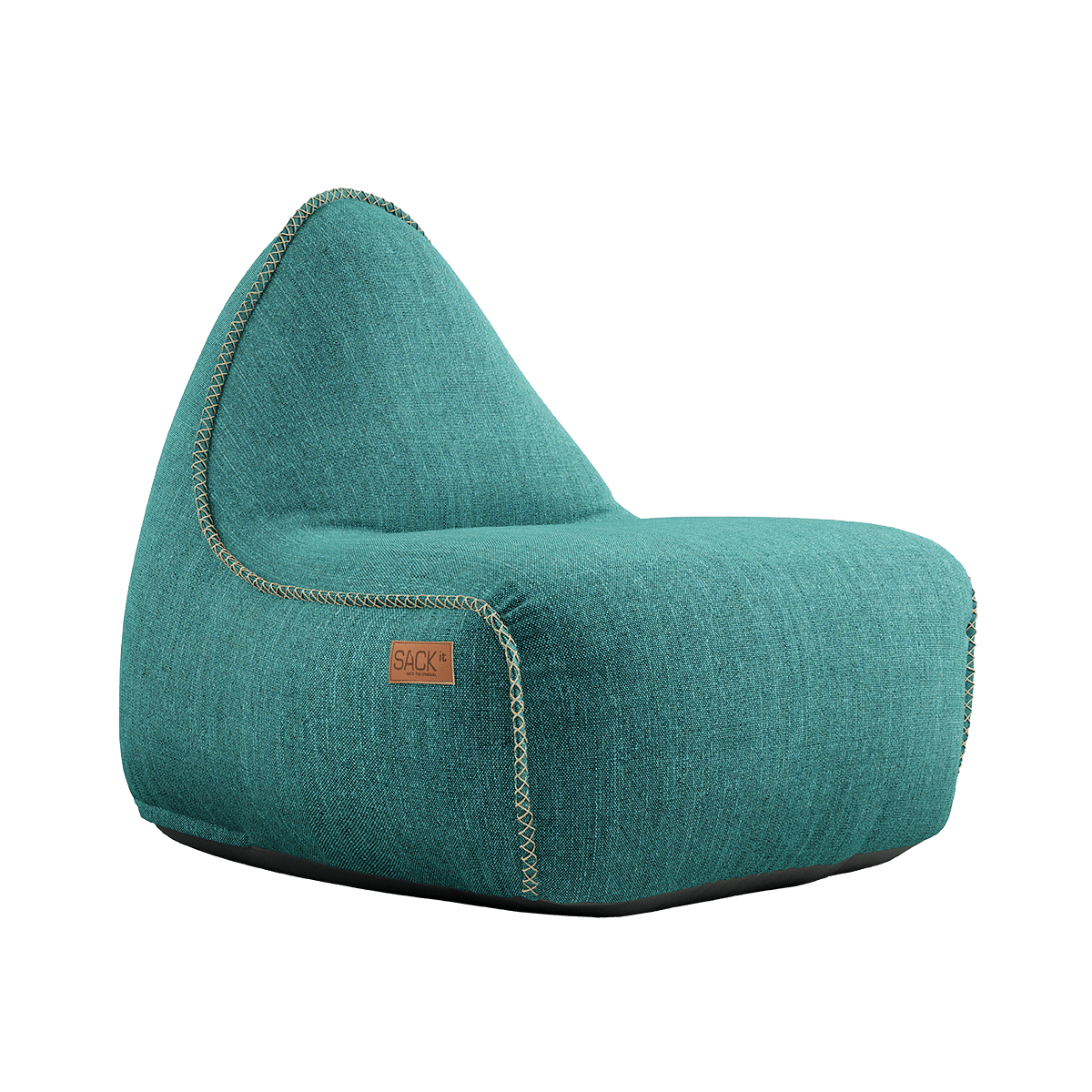 Cobana Lounge Chair in petrol melange mit Rückenlehne aus wasserabweisendem Olefin-Stoff.