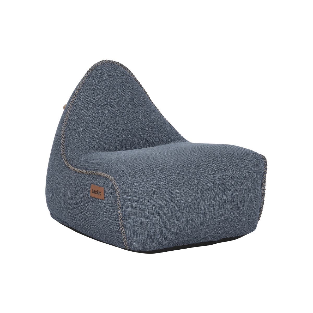 Cobana Lounge Chair in Kirra Indigo mit Rückenlehne, wasserabweisend und formstabil, für drinnen und draußen. | Cobana Lounge Chair - Kirra Indigo | SACKit