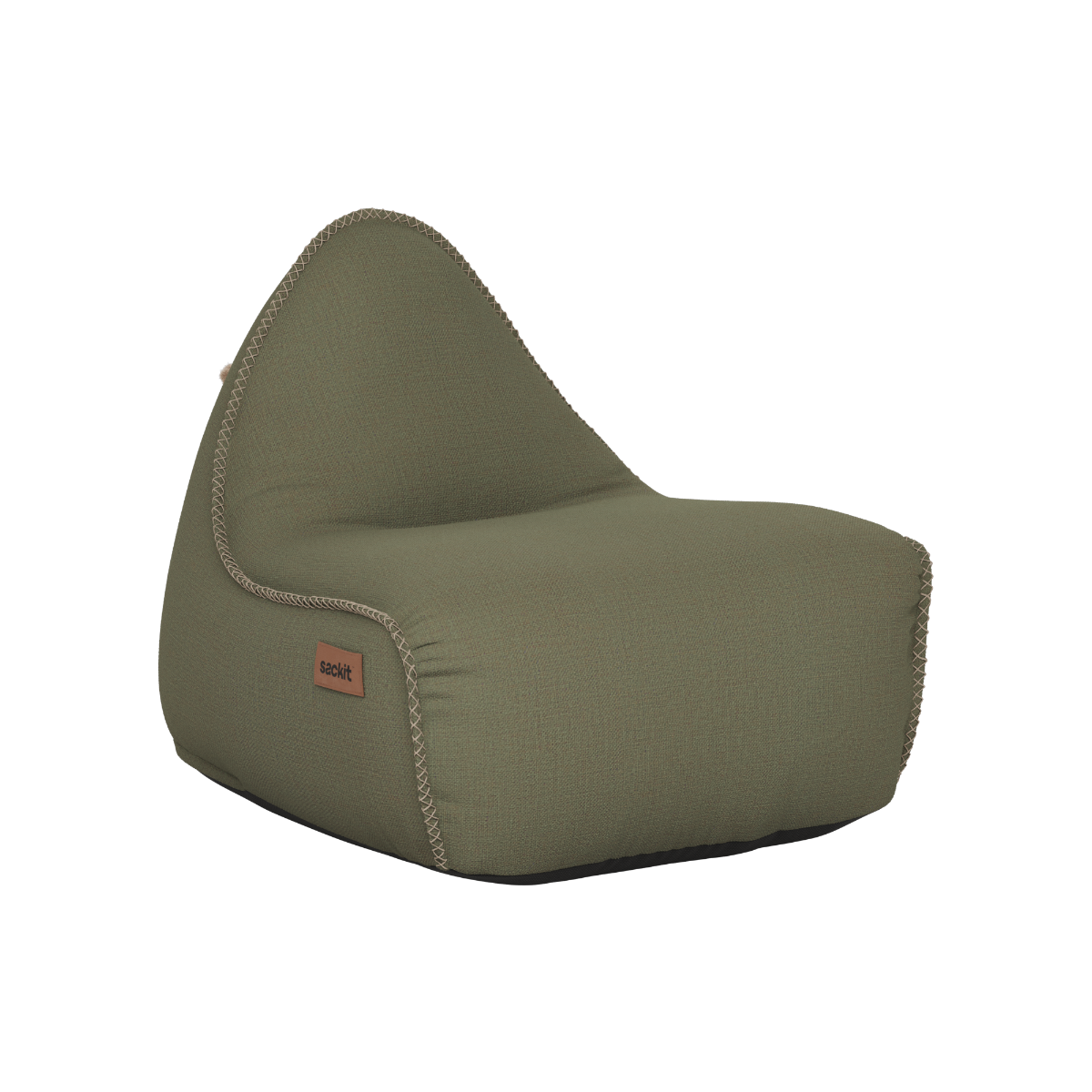 Kirra Olive Cobana Lounge Chair mit Rückenlehne aus Olefin - Fasermischung, geeignet für drinnen und draußen. | Cobana Lounge Chair - Kirra Olive | SACKit