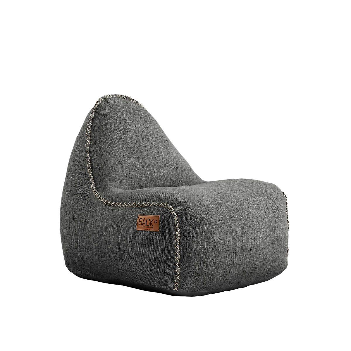 Cobana Junior Lounge Chair in grauem Olefin - Stoff, formstabiler Kinder - Sitzsack mit handgenähten Stichen. | Cobana Junior Lounge Chair - Cobana Grey | SACKit