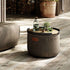 Runder Cobana Pouf in grauem, wasserabweisendem Polsterstoff, 50 x 35 cm, mit EPS - Füllung. | Cobana Pouf - Cobana Brown | SACKit