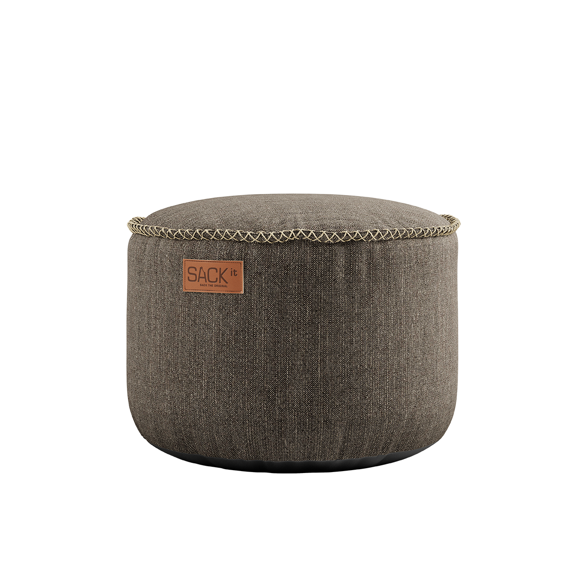 Brauner Cobana Pouf aus wasserabweisendem Cobana - Polsterstoff, rund und formstabil. | Cobana Pouf - Cobana Brown | SACKit