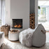 Runder Cobana Pouf in Cobana Grey mit wasserabweisendem Bezug aus Olefinfasermischung. | Cobana Pouf - Cobana Brown | SACKit