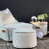 Runder Cobana Pouf in grauem Cobana - Polsterstoff, geeignet für Innen - und Außenbereich. | Cobana Pouf - Cobana Brown | SACKit