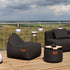 Runder Cobana Pouf in grauem Cobana - Polsterstoff, formstabil und scheuerbeständig. | Cobana Pouf - Cobana Black | SACKit