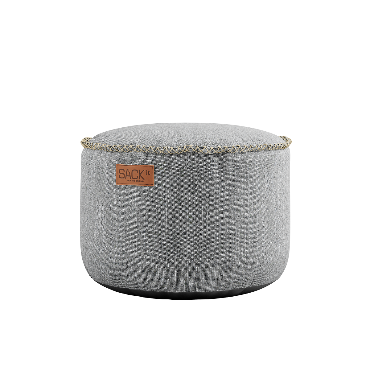 Runder Cobana Pouf in sandfarbenem Melange - Stoff aus wasserabweisendem Material. | Cobana Pouf - Cobana Sand Melange | SACKit